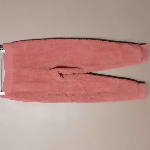 PINK 2 Piece Mauve Fuzzy Polyester Sleepwear Outfit w Pockets M - Picture 6 of 13